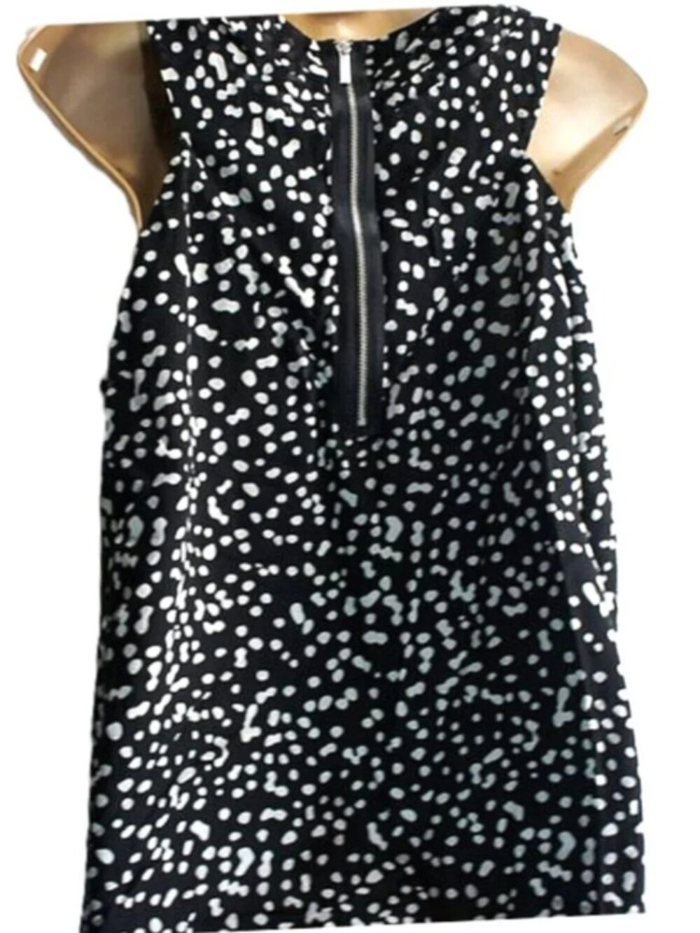 Micheal Kors Black & White LinedDraped Neck Top size 12 NWT